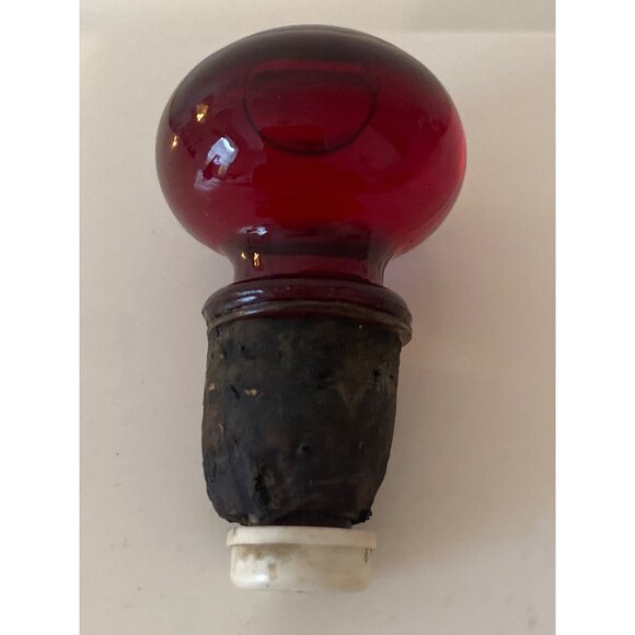 Ruby Red Avon Glass Swirl Unforgettable Cologne Bottle Bud Vase Empty VTG - Picture 11 of 12